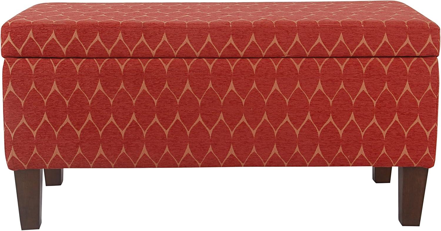 imageHomepop Home Decor Tufted Ainsley Button Storage Ottoman Bench with Hinged Lid Ottoman Bench with Storage for Living Room amp Bedroom Green Clover FabricOrange and Brown