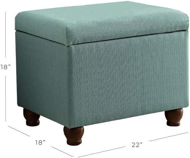 imageHomePop Dinah 24 Storage Ottoman Loden Green VelvetAqua Linen