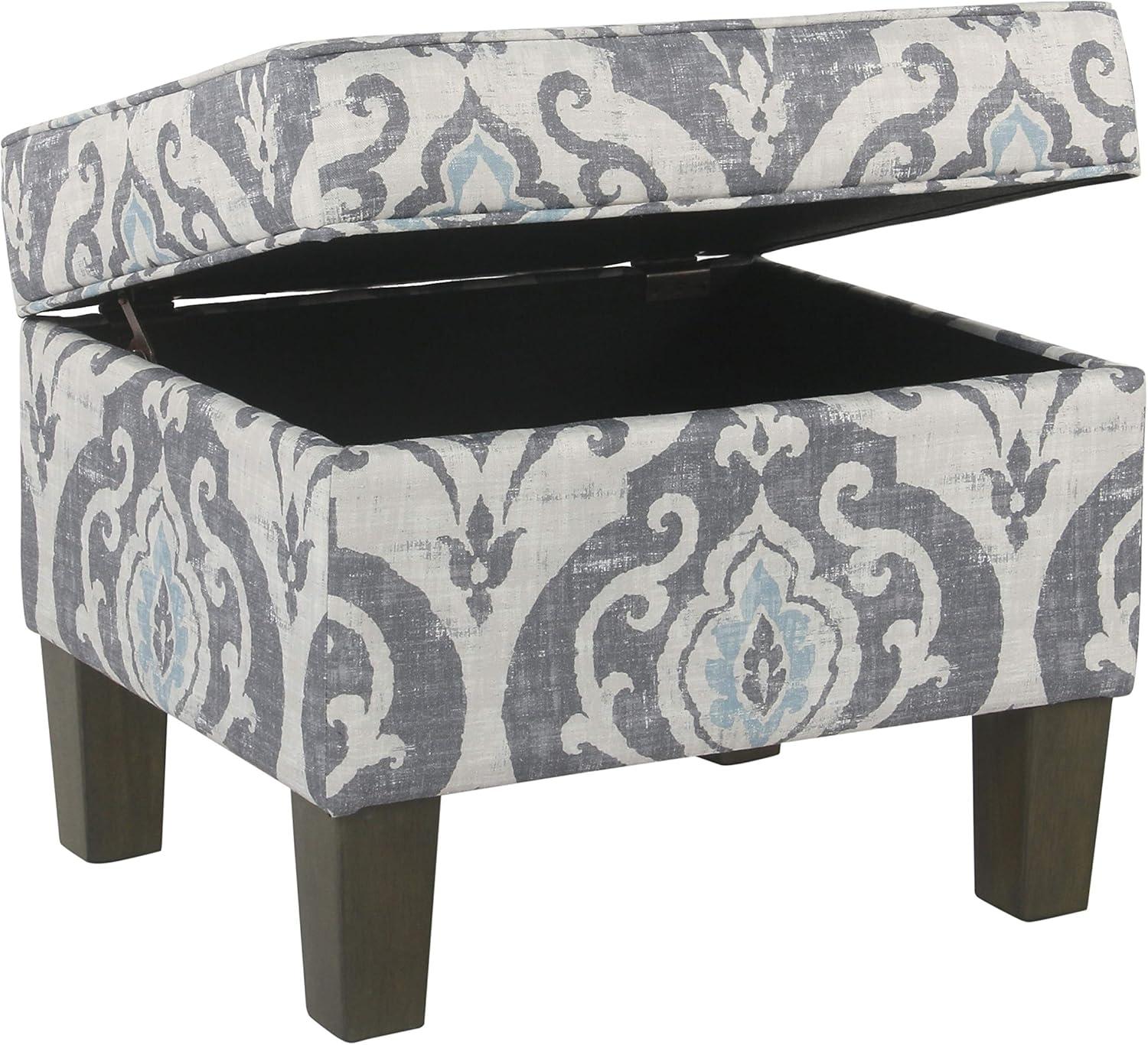 imageHomePop Dinah 24 Storage Ottoman Loden Green VelvetBlue Slate