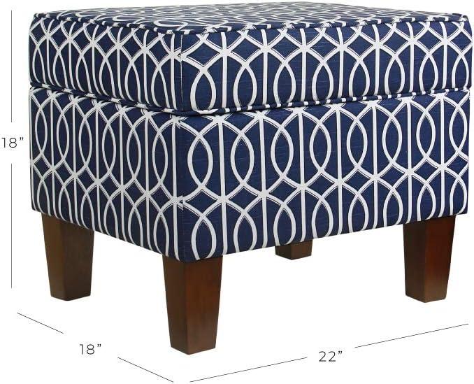 imageHomePop Dinah 24 Storage Ottoman Loden Green VelvetBlue Trellis