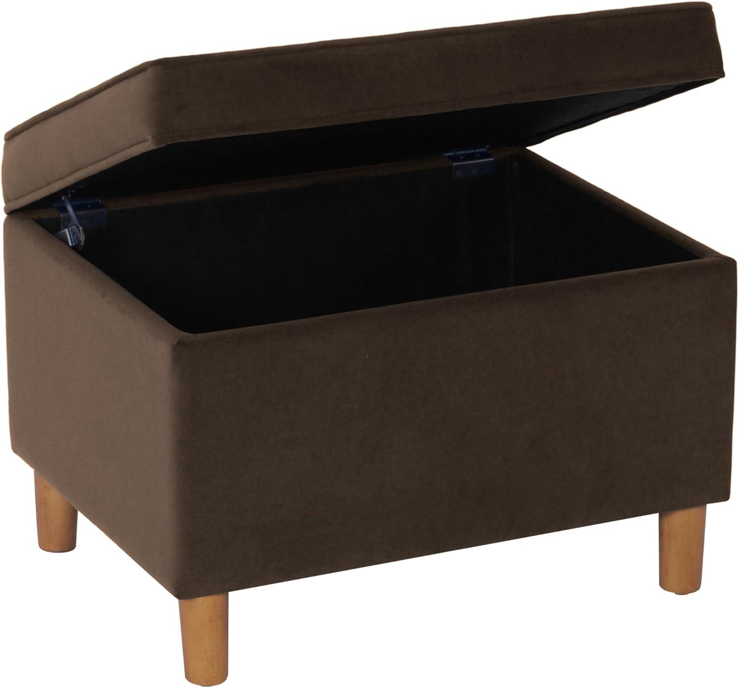 imageHomePop Dinah 24 Storage Ottoman Loden Green VelvetChocolate Brown Velvet