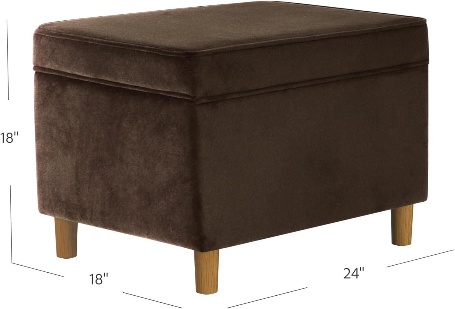 imageHomePop Dinah 24 Storage Ottoman Loden Green VelvetChocolate Brown Velvet