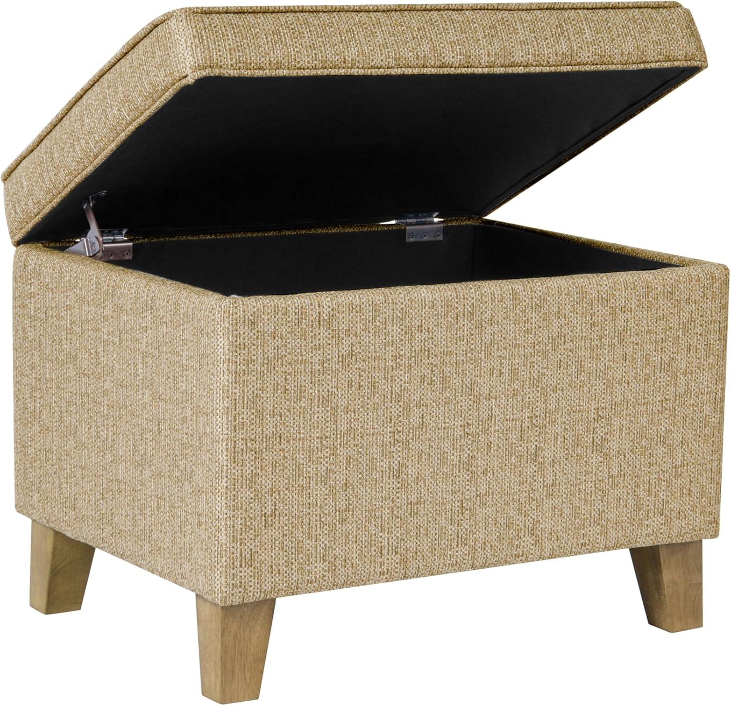 imageHomePop Dinah 24 Storage Ottoman Loden Green VelvetCream Woven