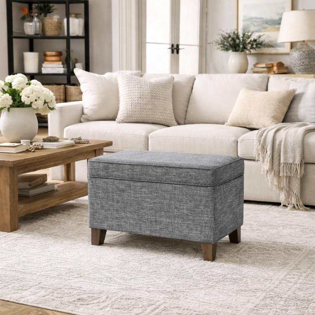 imageHomePop Dinah 24 Storage Ottoman Loden Green VelvetGrey