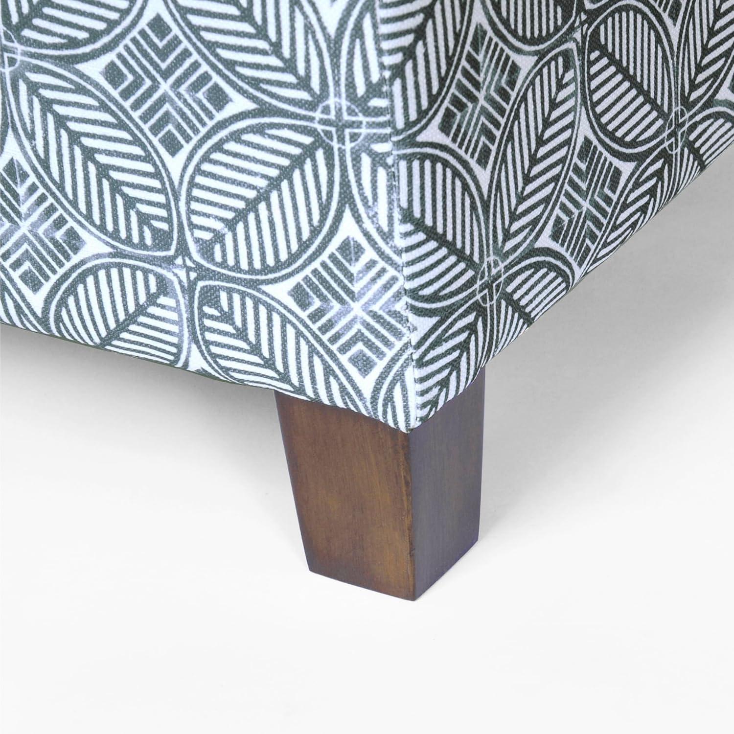imageHomePop Home Decor K7342A873 Classic Square Storage Ottoman with Lift Off Lid Ottoman with Storage for Living Room amp Bedroom Light Grey Print LargeBlue Indigo Print