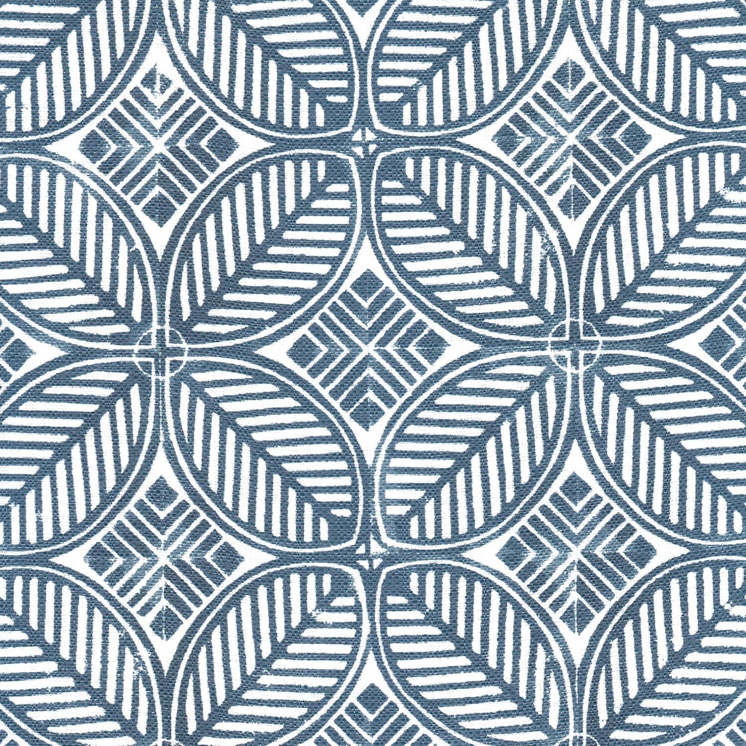 imageHomePop Home Decor K7342A873 Classic Square Storage Ottoman with Lift Off Lid Ottoman with Storage for Living Room amp Bedroom Light Grey Print LargeBlue Indigo Print