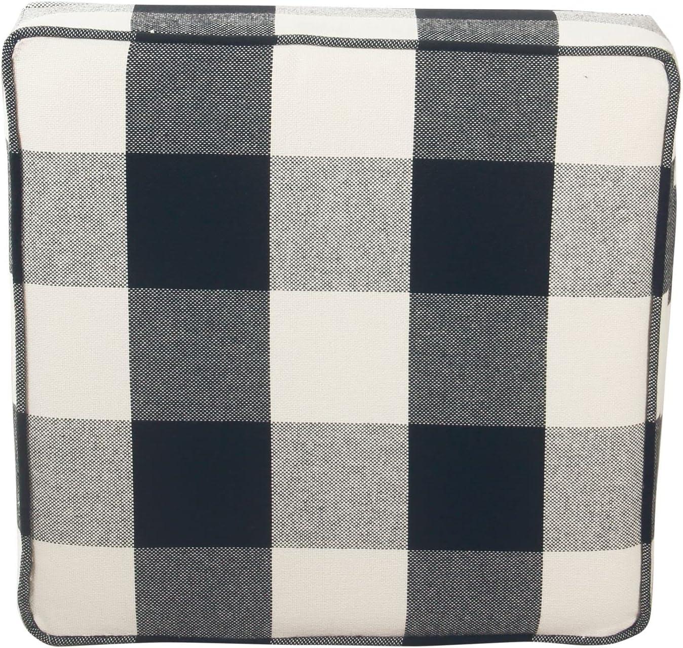 imageHomePop Home Decor K7342A873 Classic Square Storage Ottoman with Lift Off Lid Ottoman with Storage for Living Room amp Bedroom Light Grey Print LargeBlack