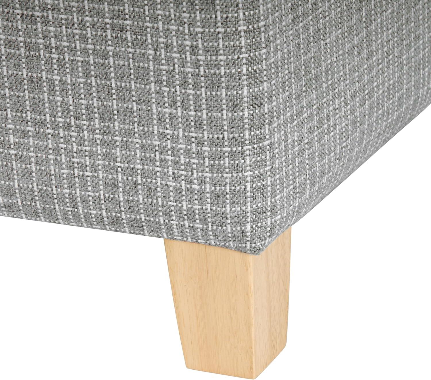 imageHomePop Home Decor K7342A873 Classic Square Storage Ottoman with Lift Off Lid Ottoman with Storage for Living Room amp Bedroom Light Grey Print LargeSage Mini Grid Pattern