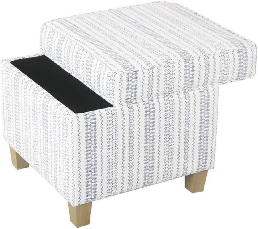 imageHomePop Home Decor K7342F2262 Classic Square Storage Ottoman with Lift Off Lid Ottoman with Storage for Living Room amp Bedroom Black Plaid LargeBlue