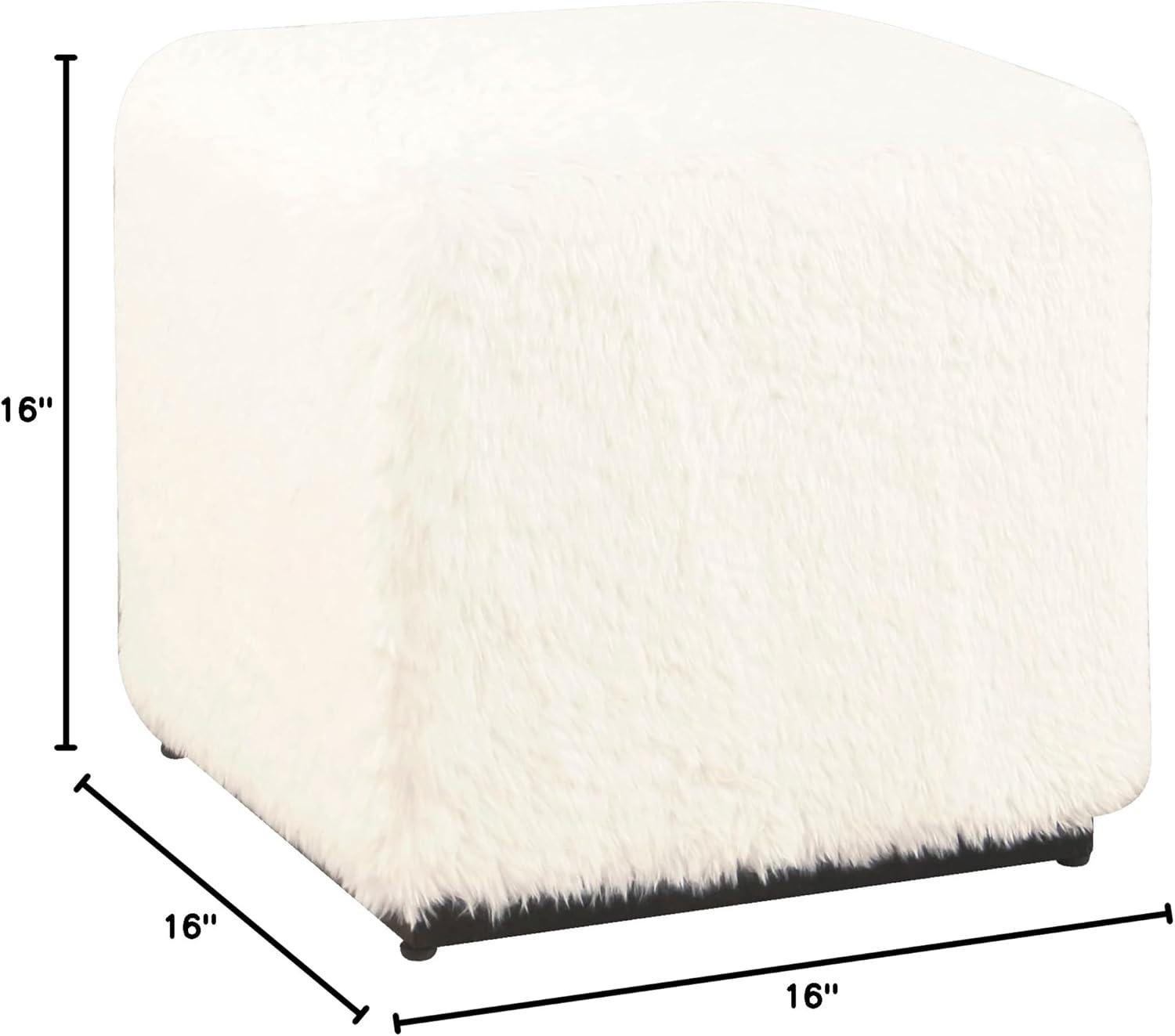 imageHomePop Home Decor K7342F2262 Classic Square Storage Ottoman with Lift Off Lid Ottoman with Storage for Living Room amp Bedroom Black Plaid LargeWhite Faux Fur