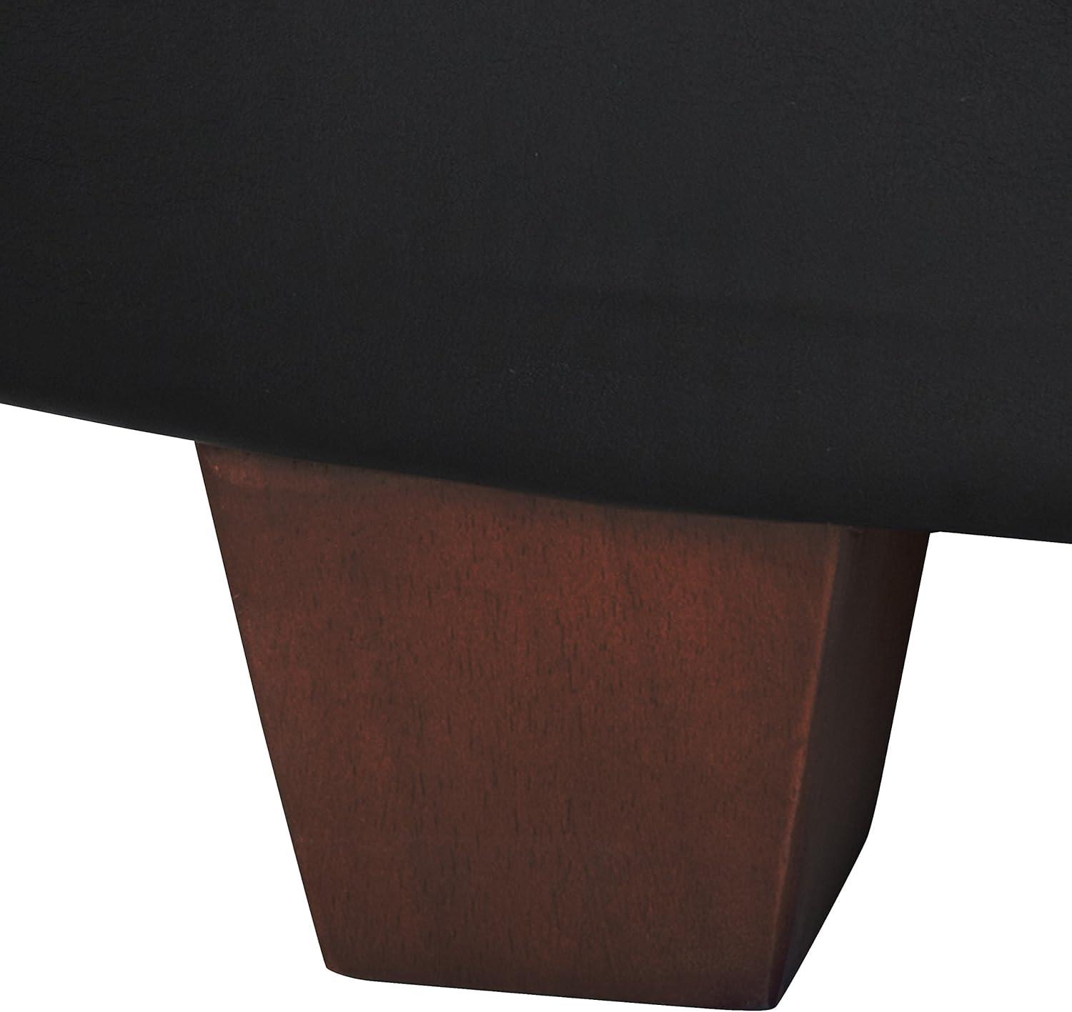 imageHomePop Large Velvet Storage Ottoman NavyBlack Faux Leather