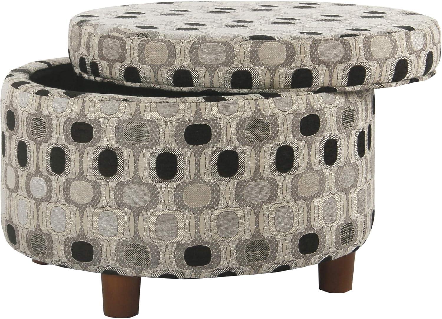 imageHomePop Large Velvet Storage Ottoman NavyBlack Geometric