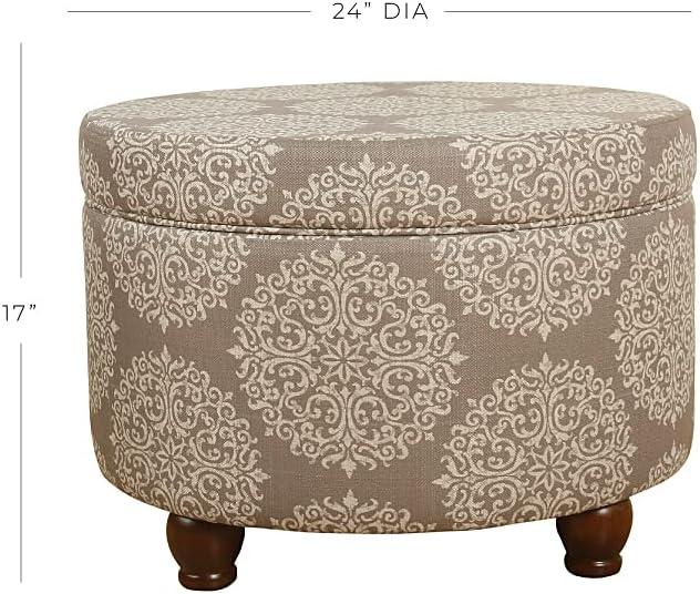 imageHomePop Large Velvet Storage Ottoman NavyBrown Medallion