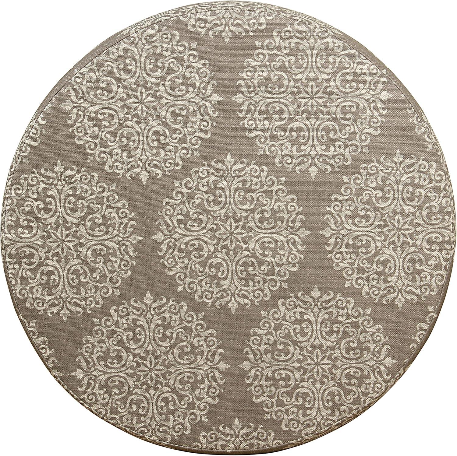 imageHomePop Large Velvet Storage Ottoman NavyBrown Medallion