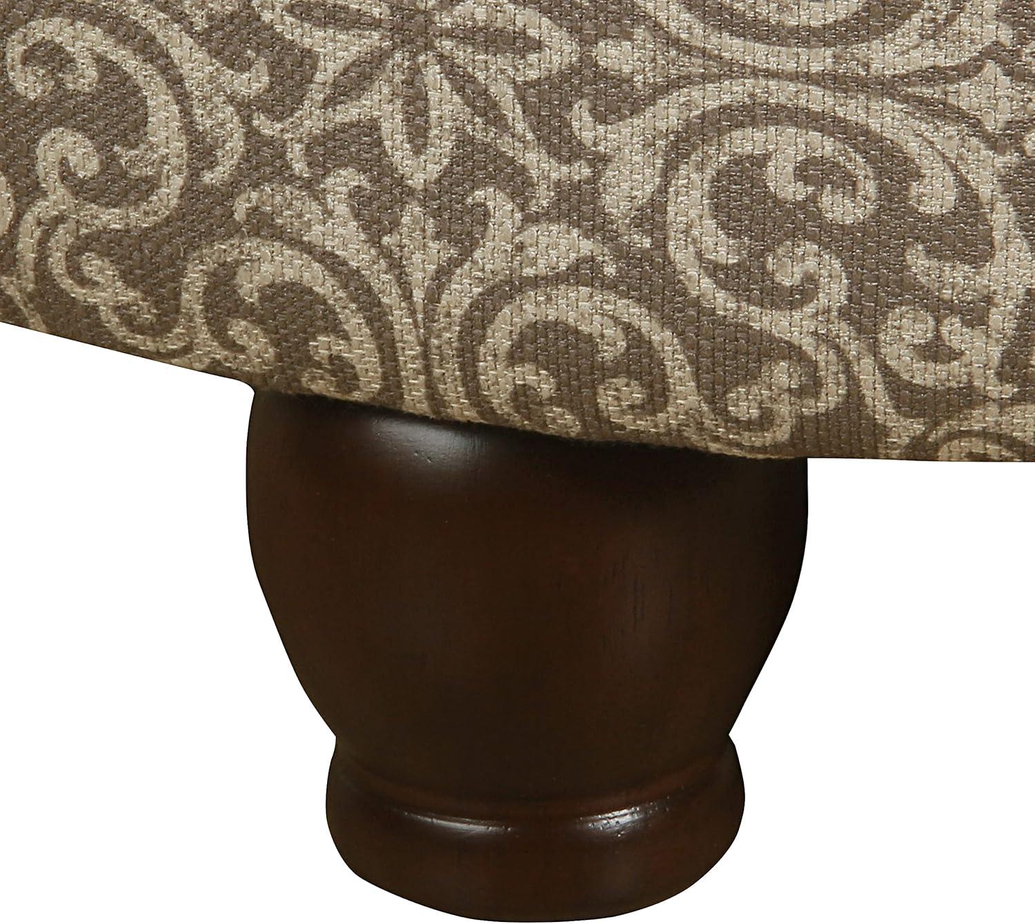 imageHomePop Large Velvet Storage Ottoman NavyBrown Medallion