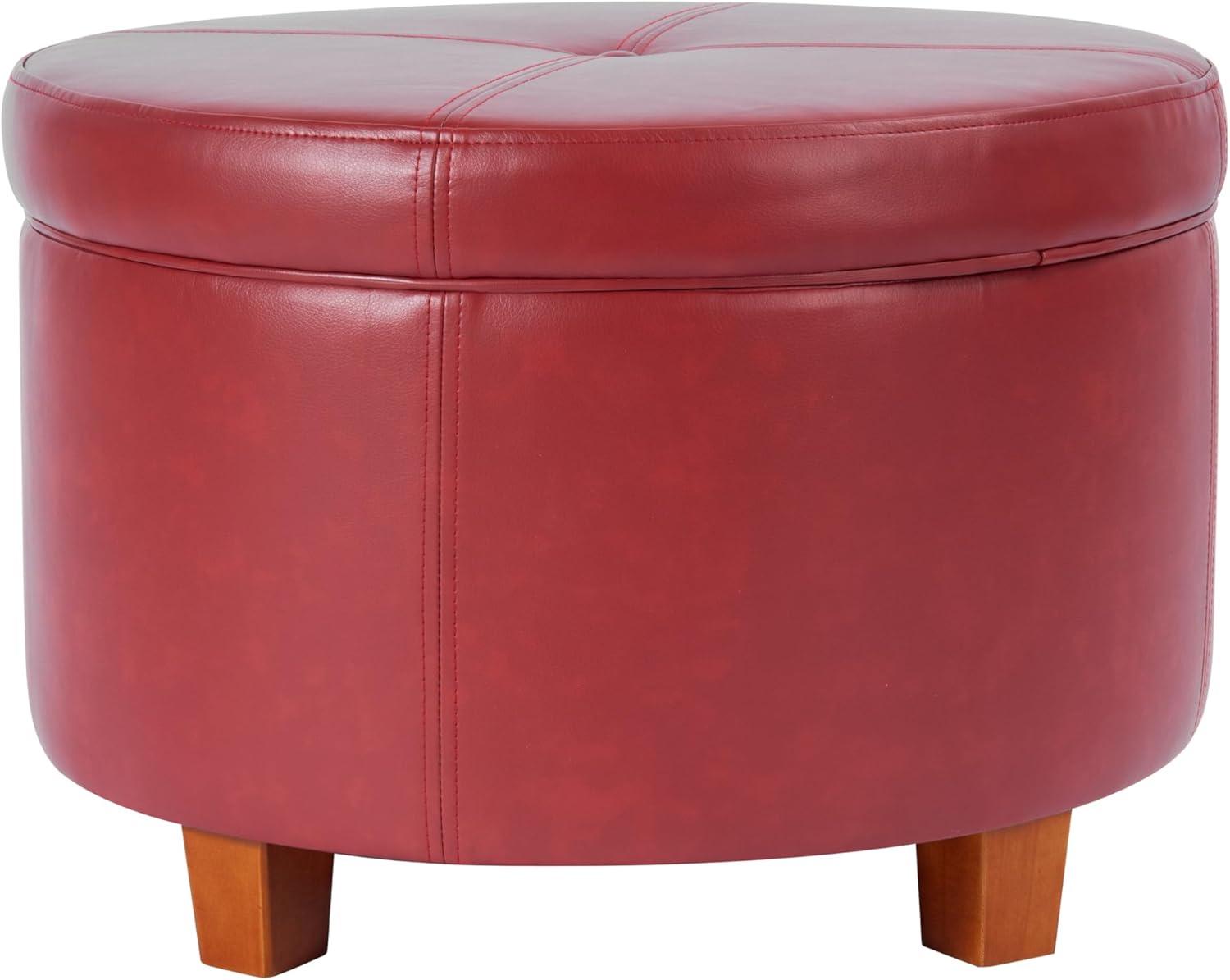 imageHomePop Large Velvet Storage Ottoman NavyCinnamon Red