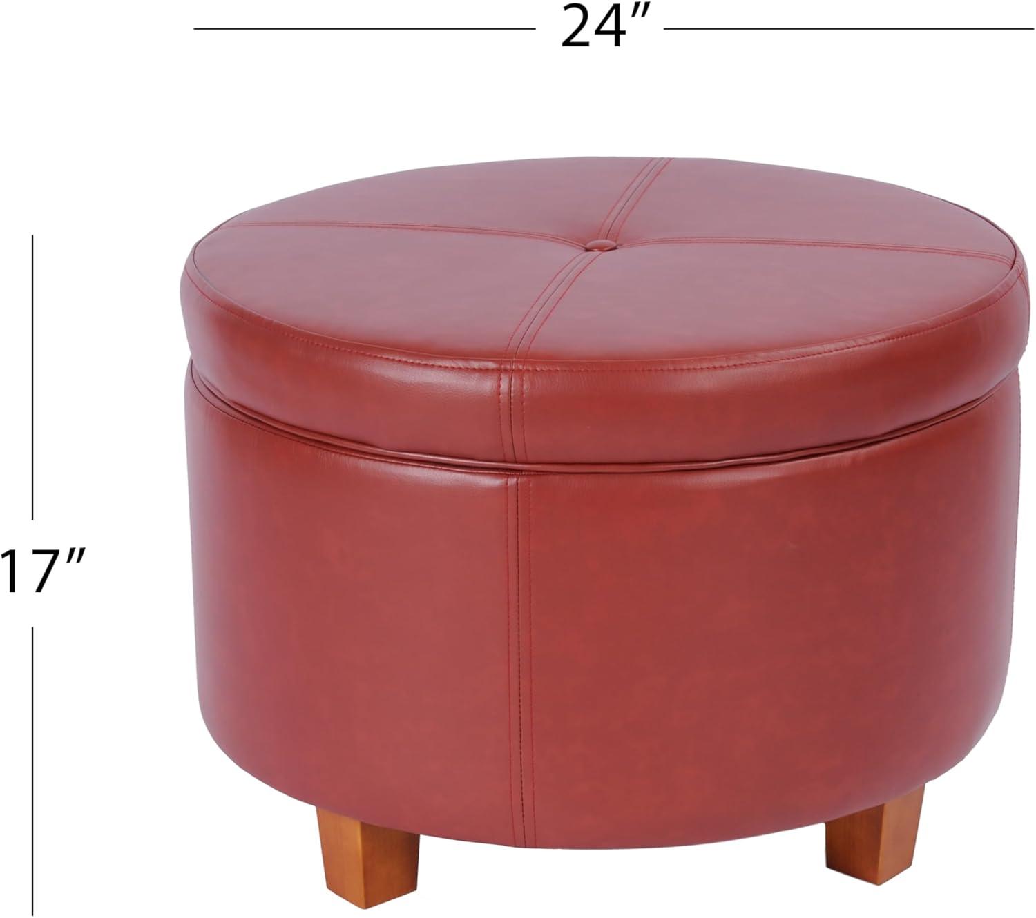 imageHomePop Large Velvet Storage Ottoman NavyCinnamon Red
