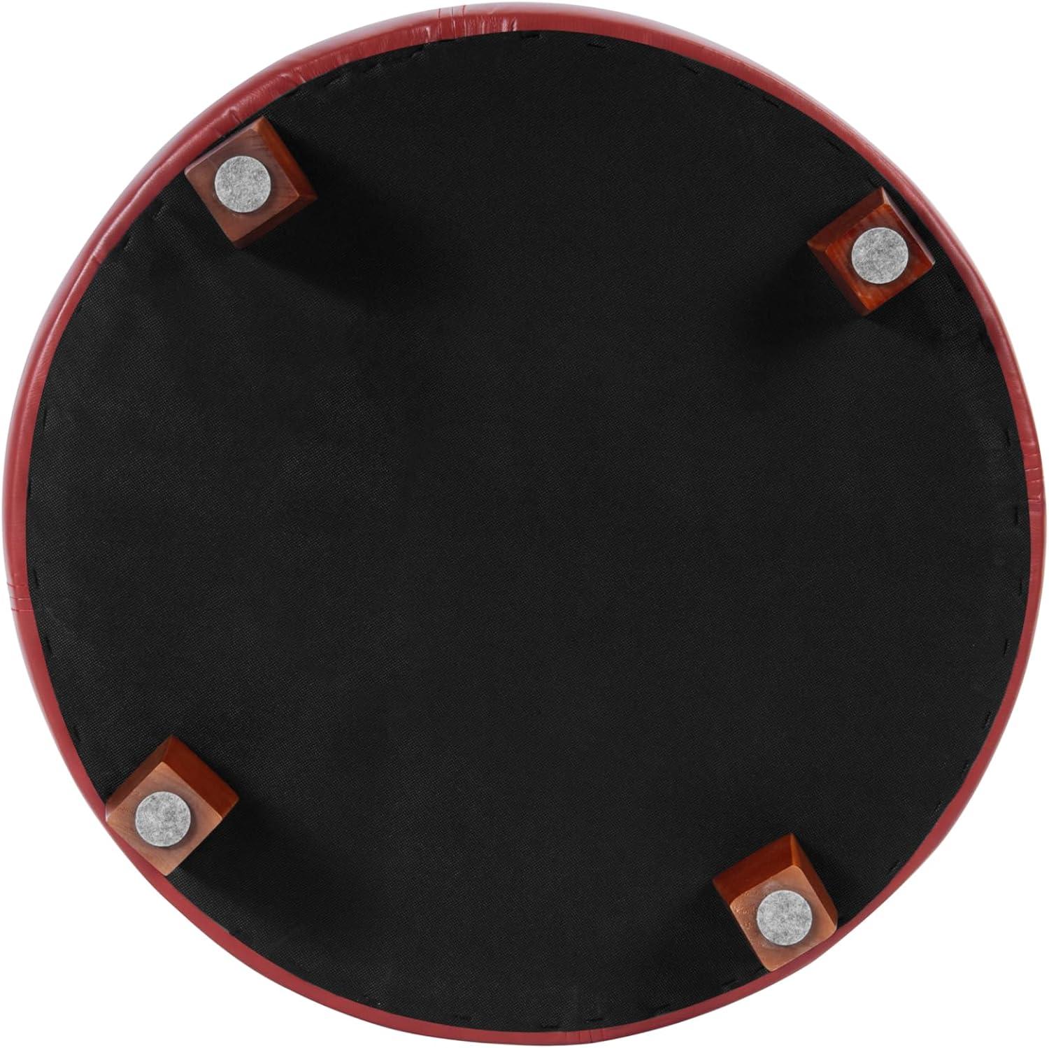 imageHomePop Large Velvet Storage Ottoman NavyCinnamon Red