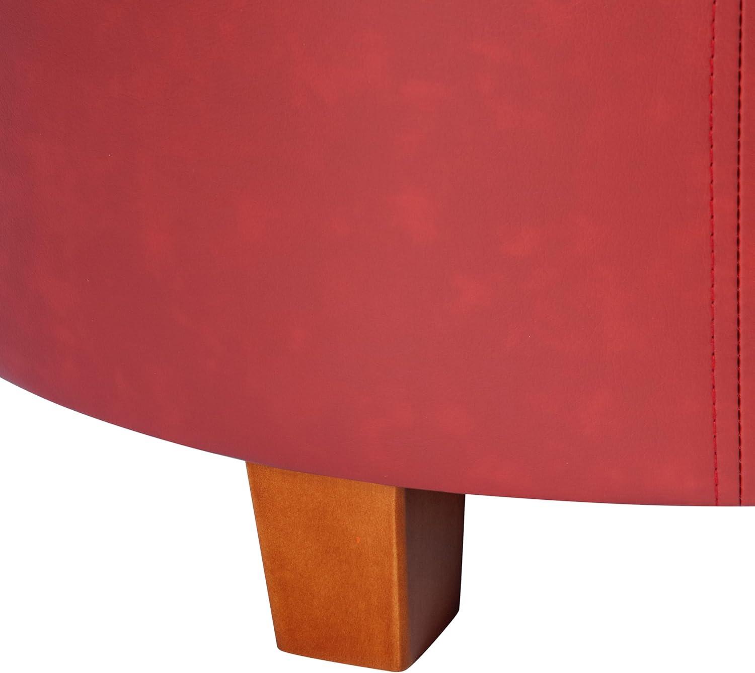 imageHomePop Large Velvet Storage Ottoman NavyCinnamon Red