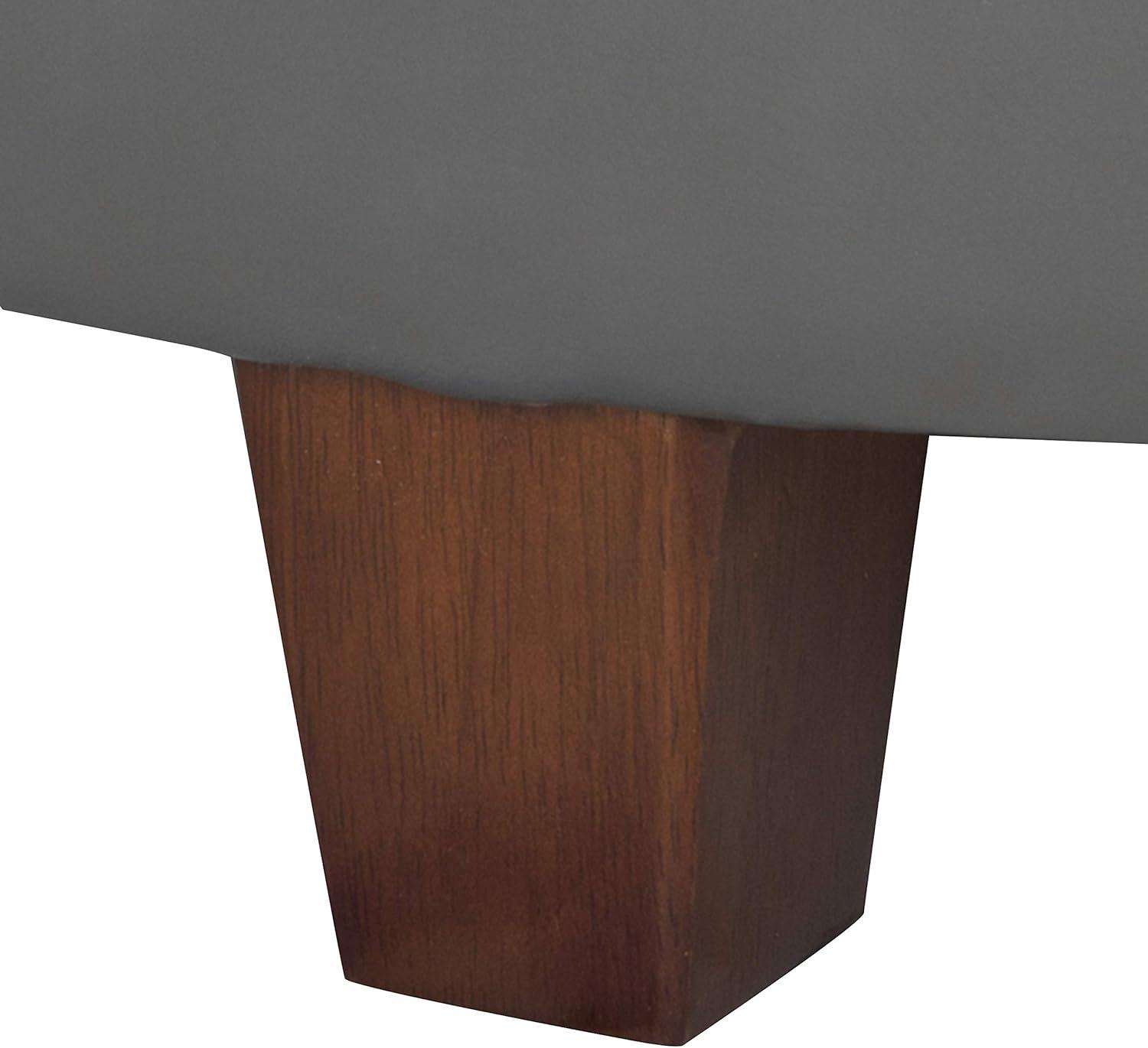 imageHomePop Large Velvet Storage Ottoman NavyGray Faux Leather
