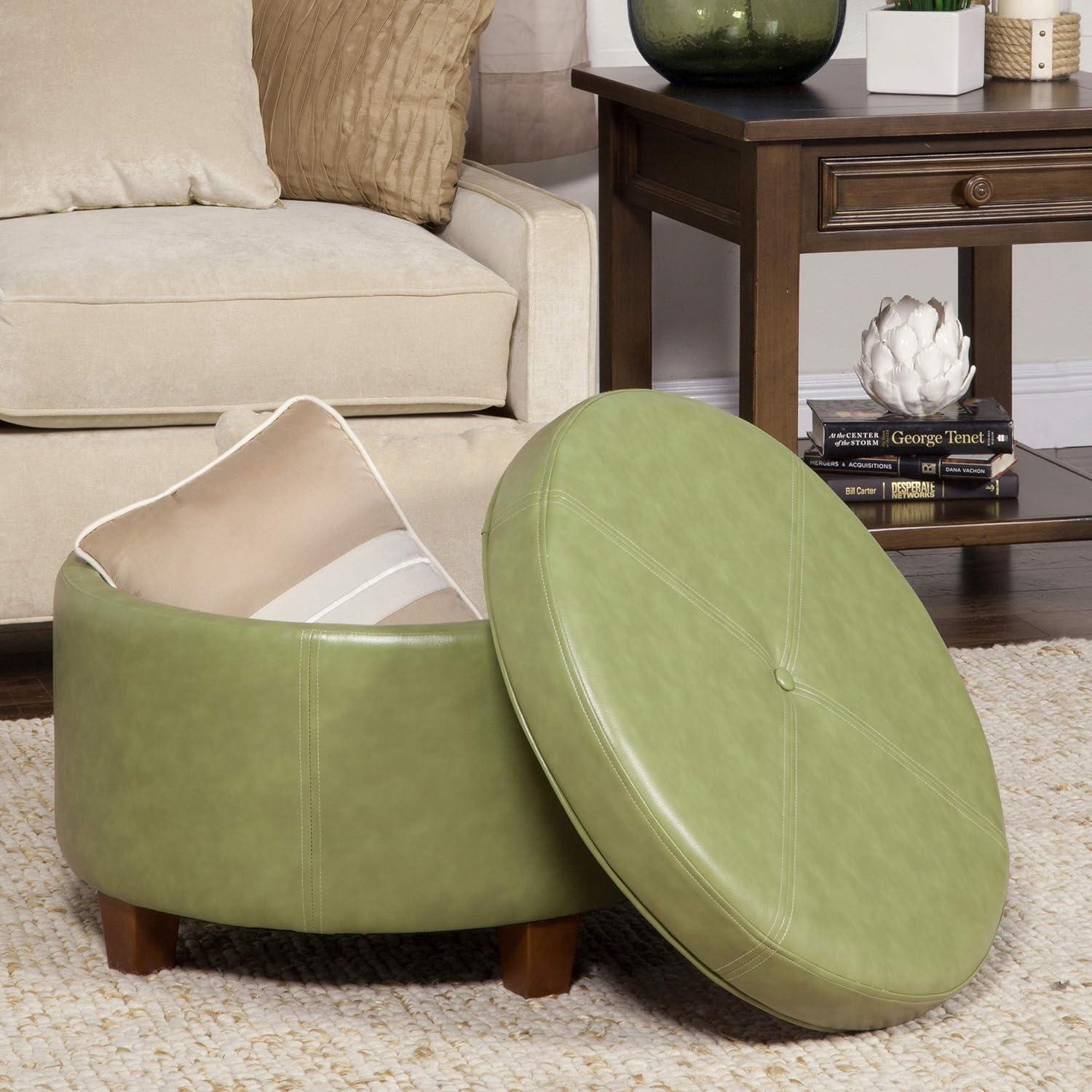 imageHomePop Large Velvet Storage Ottoman NavyMoss Green