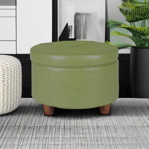 imageHomePop Large Velvet Storage Ottoman NavyMoss Green