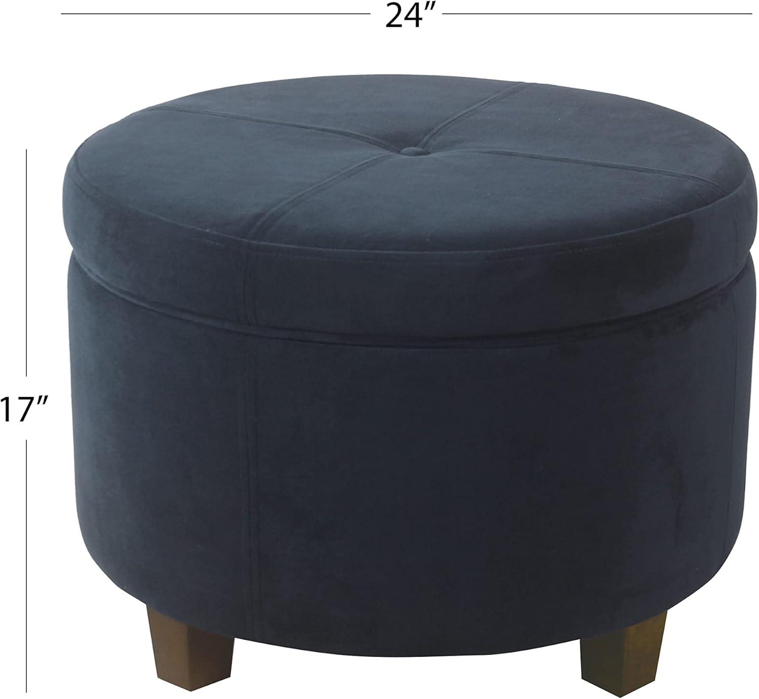 imageHomePop Large Velvet Storage Ottoman NavyNavy