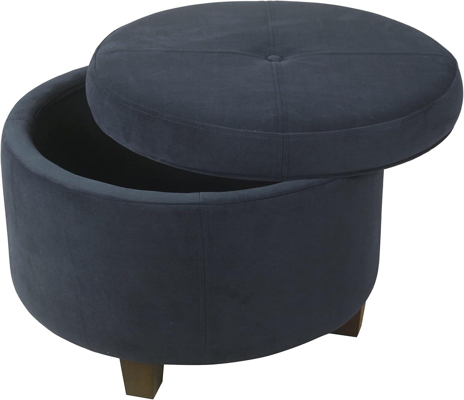 imageHomePop Large Velvet Storage Ottoman NavyNavy