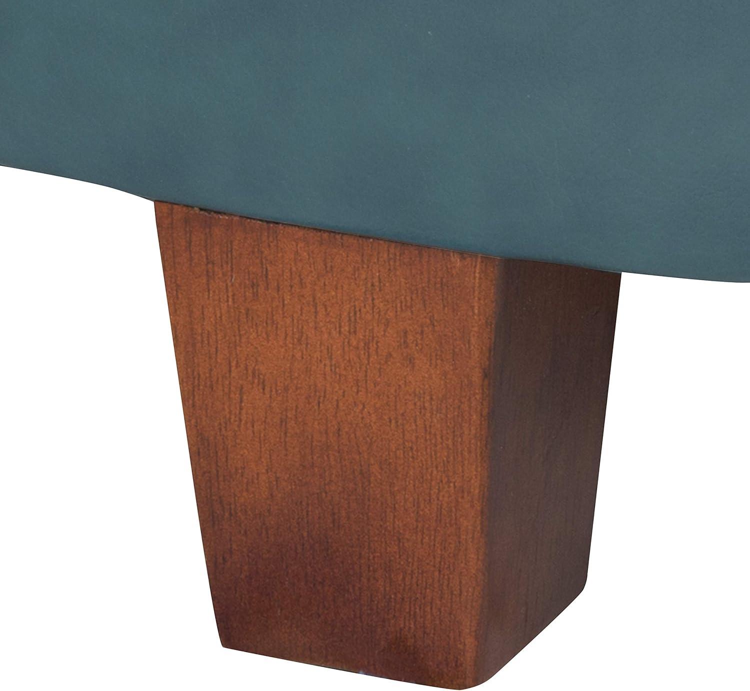 imageHomePop Large Velvet Storage Ottoman NavyTeal Faux Leather