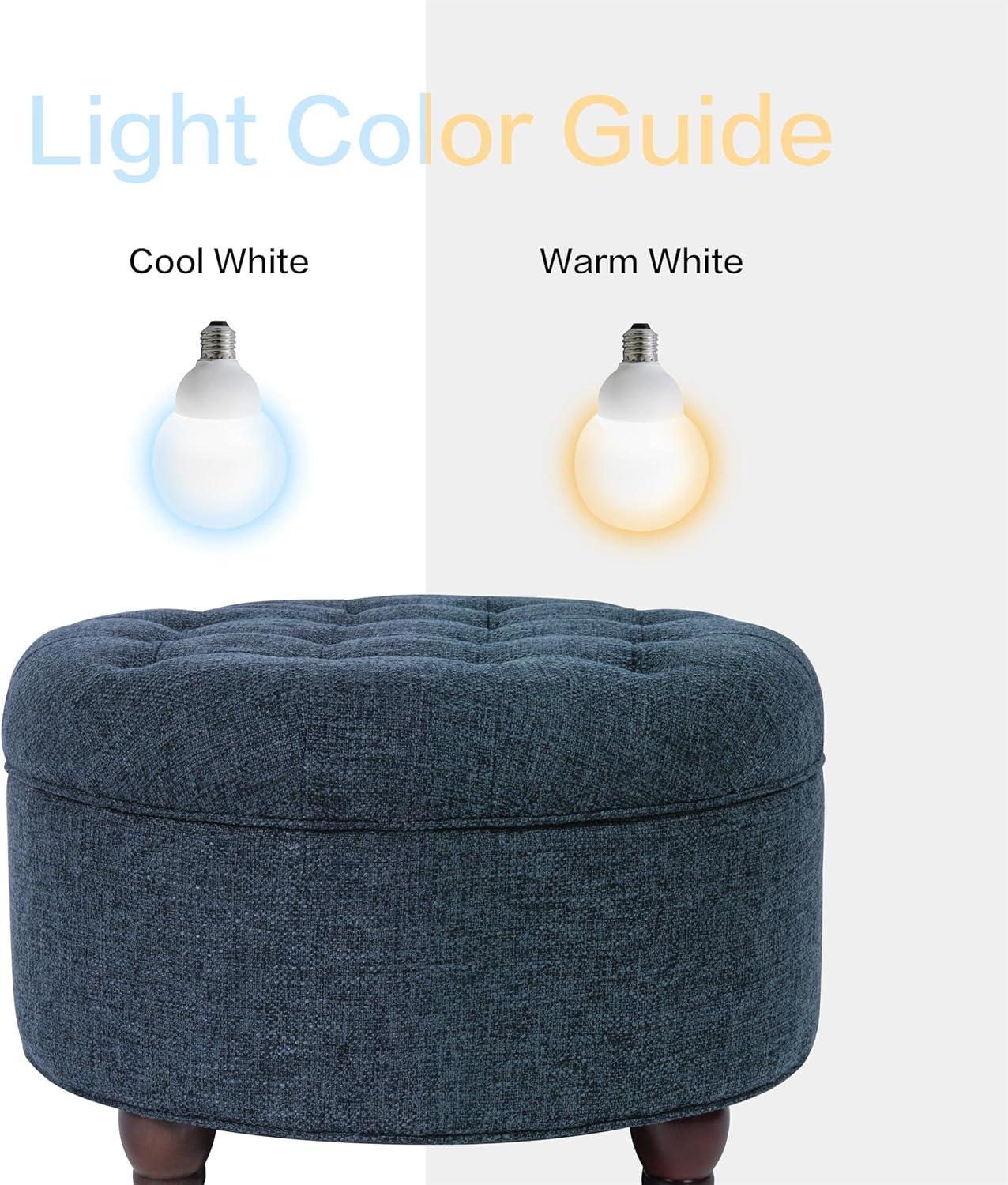 imageHomepop Home Decor Button Tufted Velvet Round Storage Ottoman Ottoman with Storage for Living Room amp Bedroom Chocolate Brown VelvetNavy