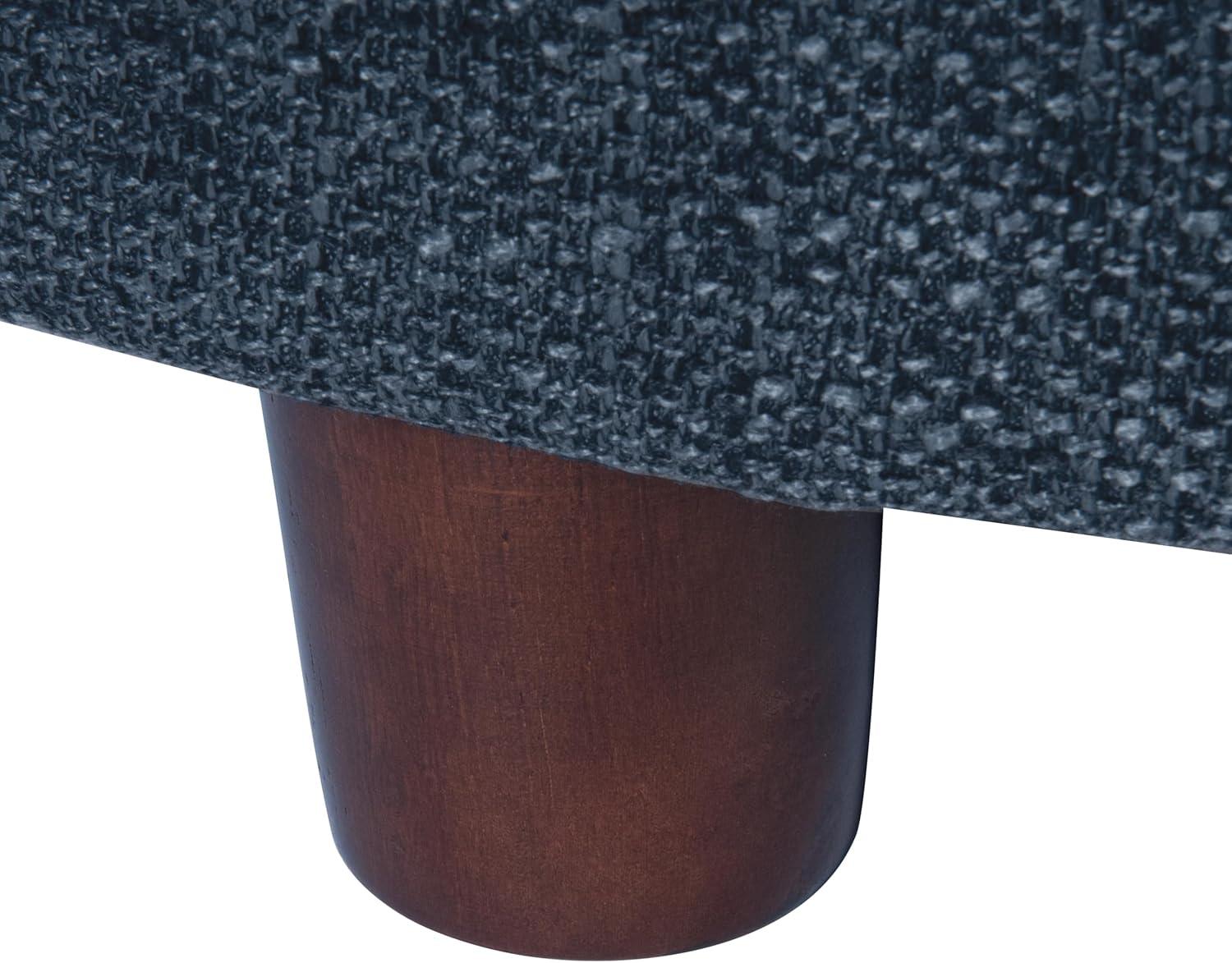 imageHomepop Home Decor Button Tufted Velvet Round Storage Ottoman Ottoman with Storage for Living Room amp Bedroom Chocolate Brown VelvetTextured Navy