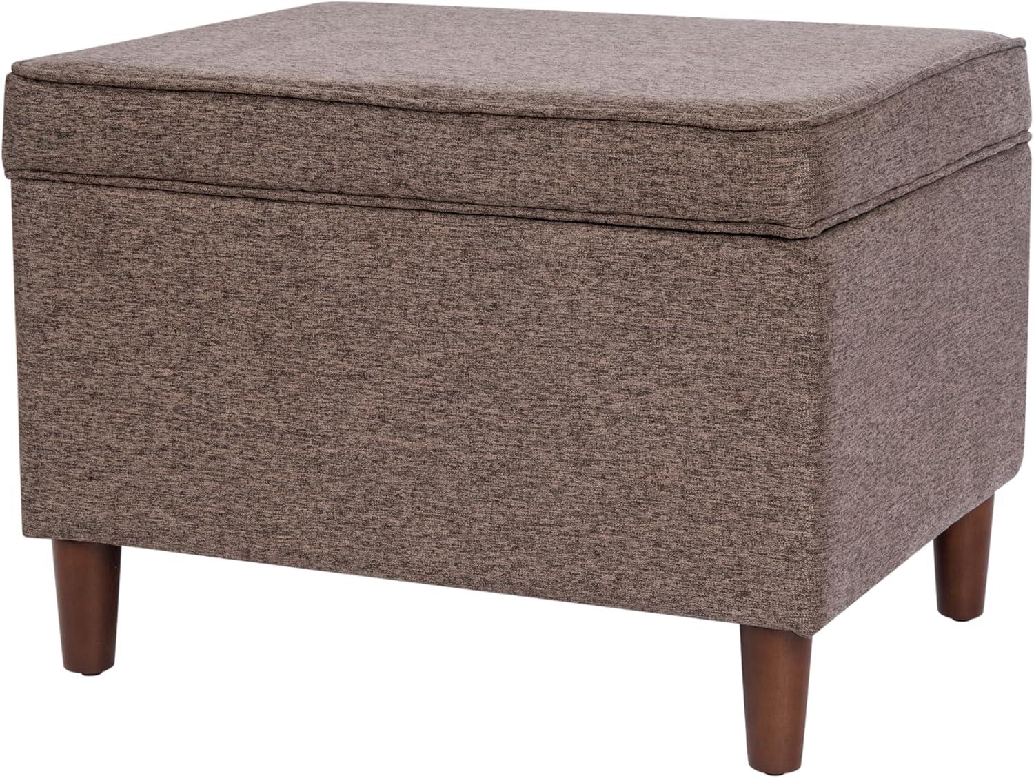 imageHomepop Home Decor Medium Square Storage Ottoman with Hinged Lid Ottoman with Storage for Living Room amp Bedroom TealBrown
