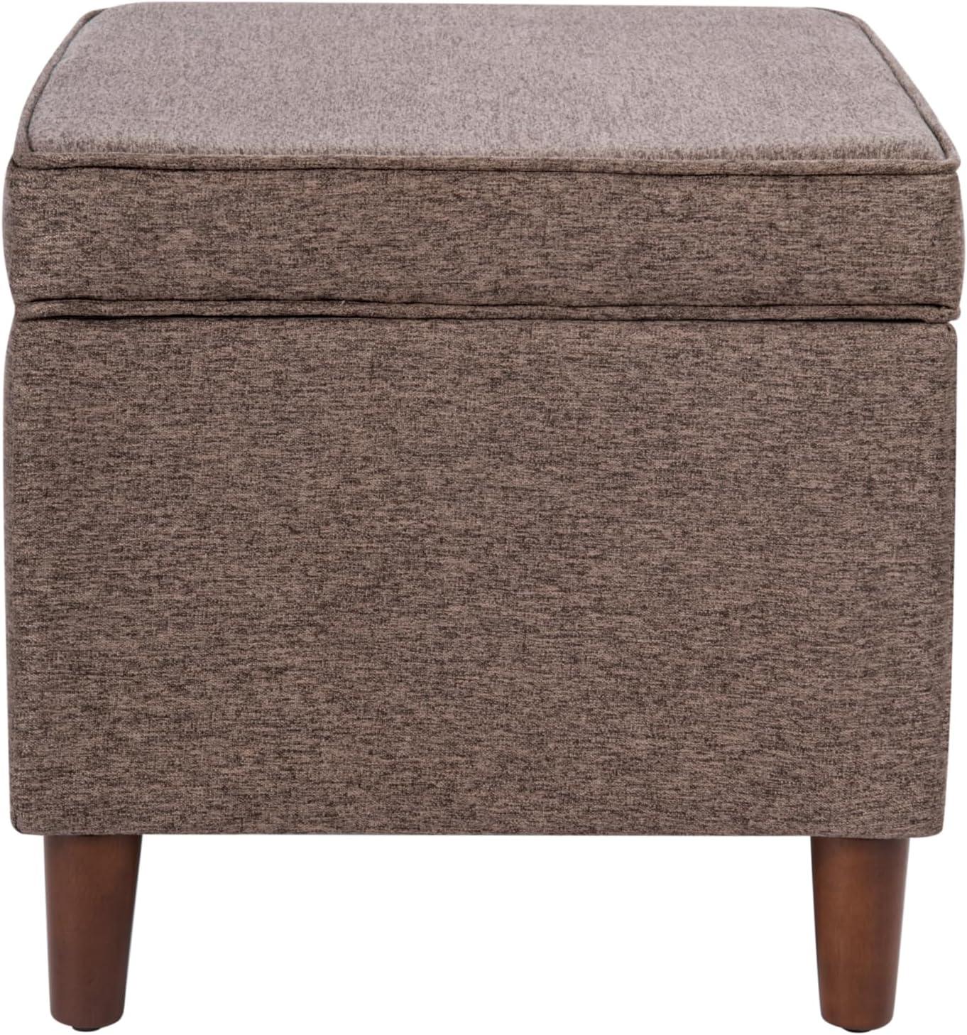 imageHomepop Home Decor Medium Square Storage Ottoman with Hinged Lid Ottoman with Storage for Living Room amp Bedroom TealBrown
