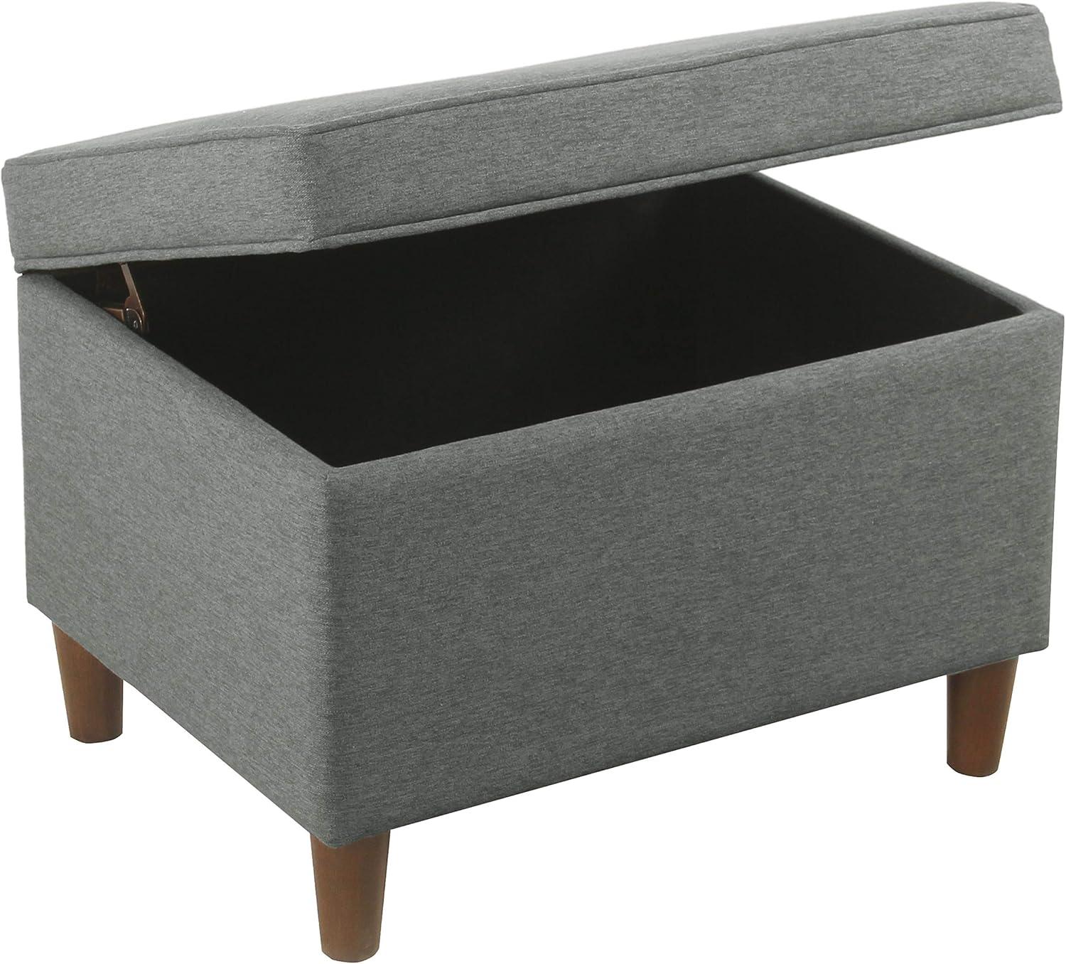 imageHomepop Home Decor Upholstered MediumRectangular Storage Ottoman Hinged Lid Ottoman with Storage for Living Room amp Bedroom Tan LinenGary