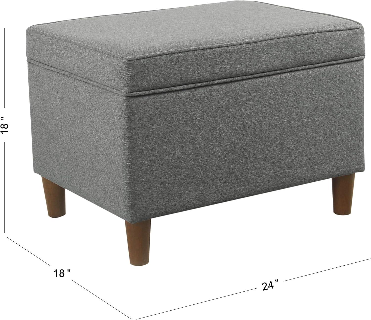 imageHomepop Home Decor Upholstered MediumRectangular Storage Ottoman Hinged Lid Ottoman with Storage for Living Room amp Bedroom Tan LinenGary