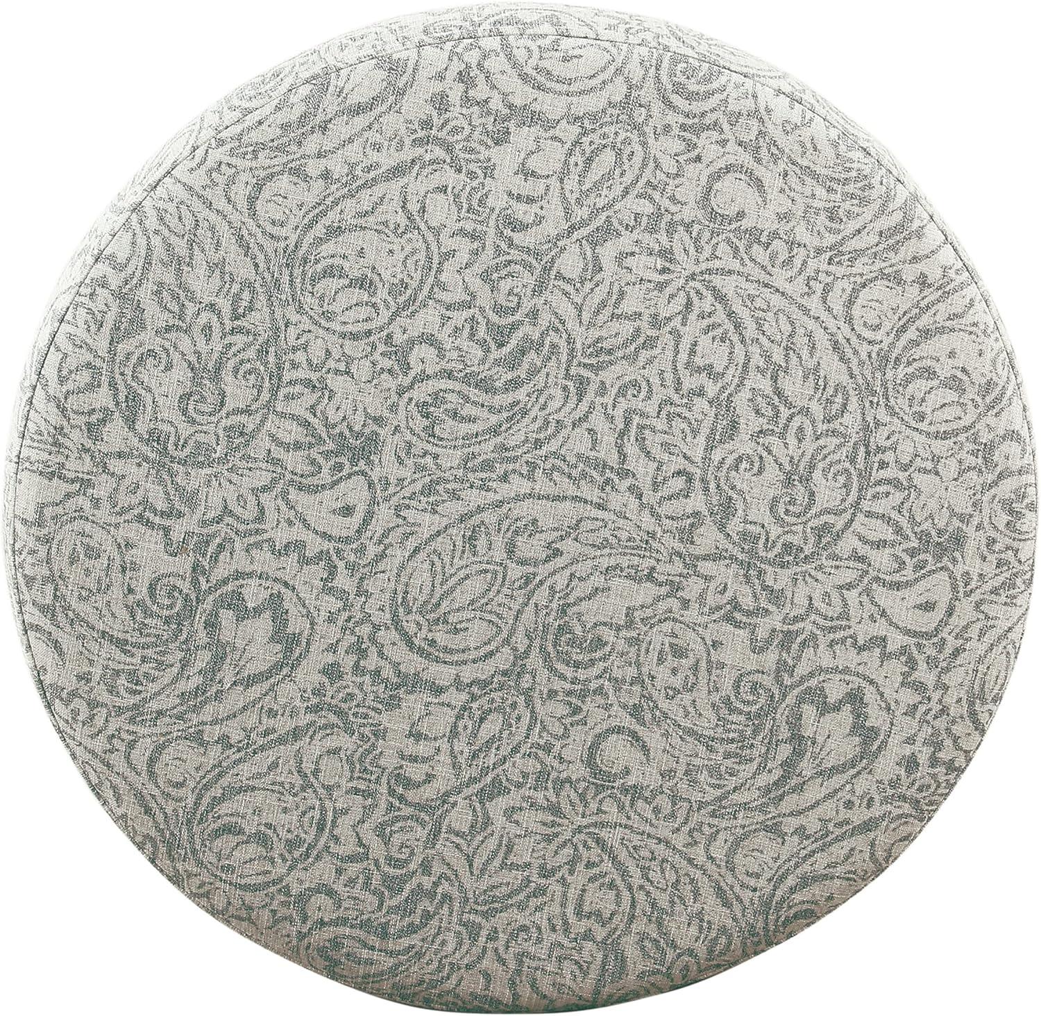 imageHomepop Home Decor Upholstered Round Storage Ottoman Ottoman with Storage for Living Room amp Bedroom Brown Medallion LargeLight Gray Floral