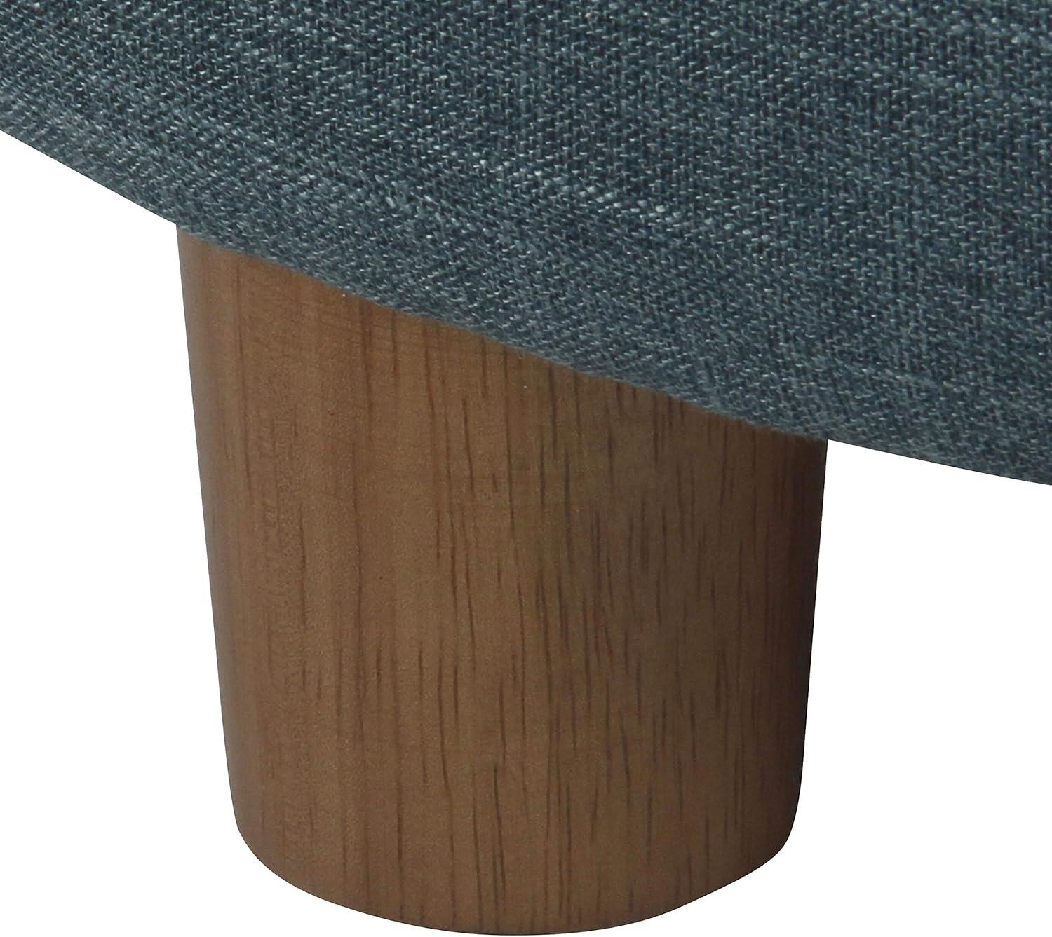 imageHomepop Home Decor Upholstered Round Storage Ottoman Ottoman with Storage for Living Room amp Bedroom Brown Medallion LargeLight Teal Linen
