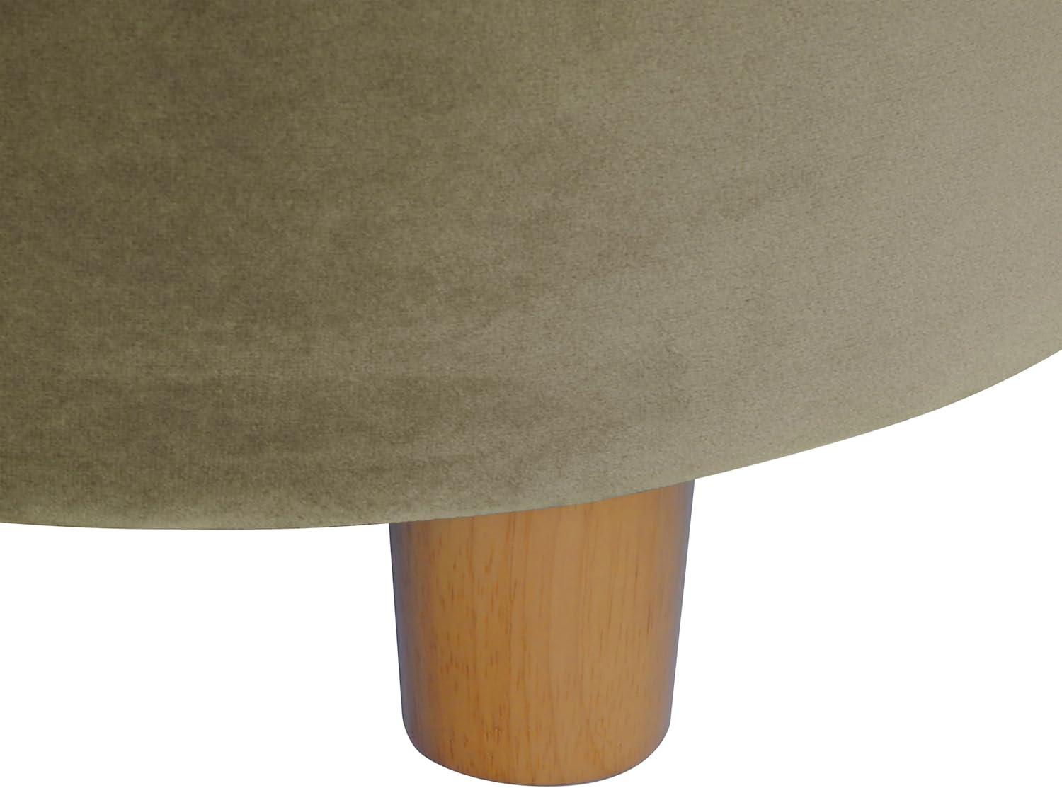 imageHomepop Home Decor Upholstered Round Storage Ottoman with Nailheads Ottoman with Storage for Living Room amp Bedroom Grey WovenLight Sage Green