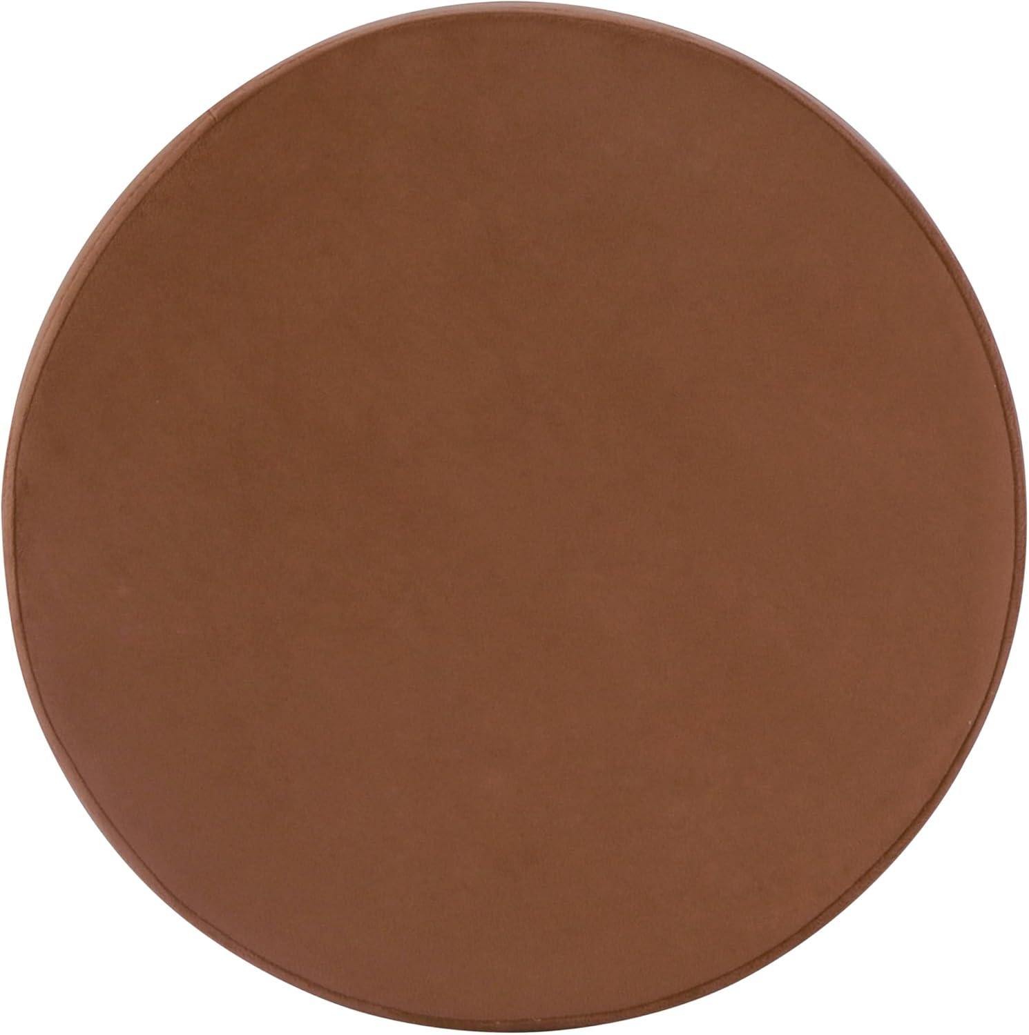 imageHomepop Home Decor Upholstered Round Storage Ottoman with Nailheads Ottoman with Storage for Living Room amp Bedroom Grey WovenSpice Orange