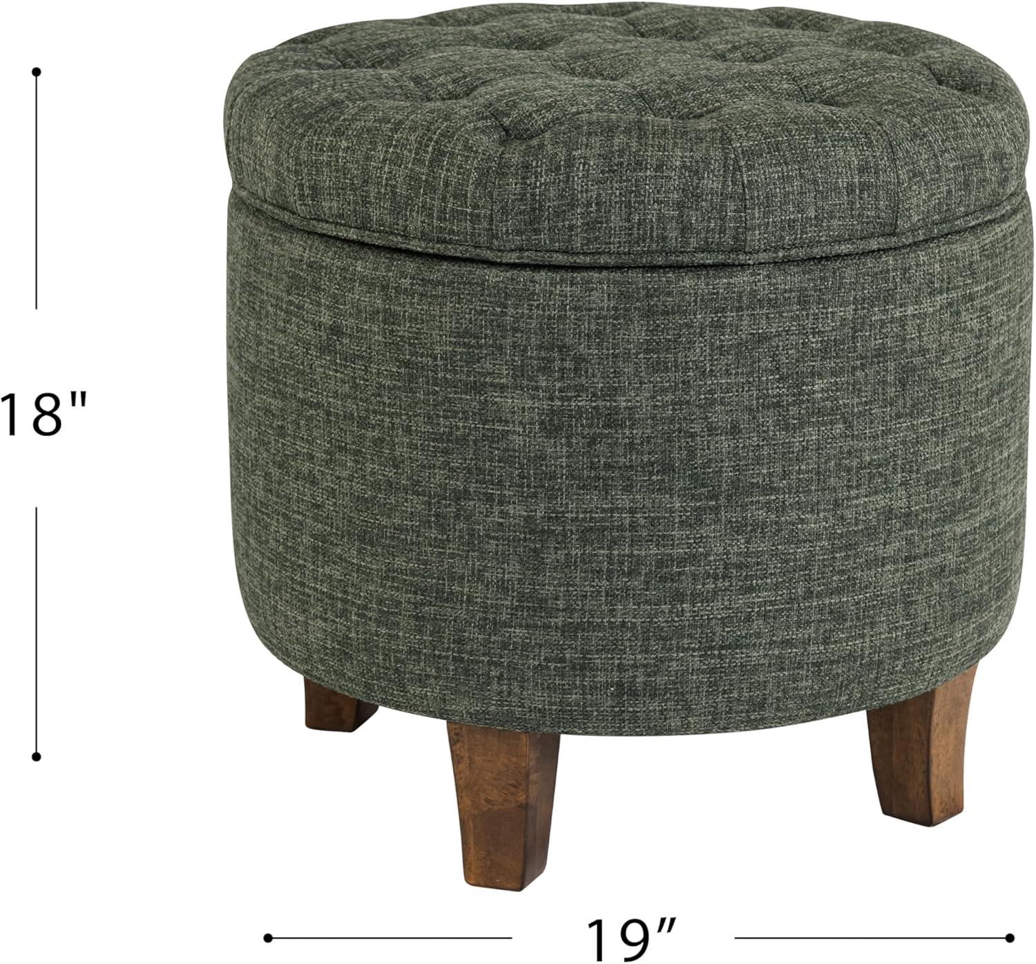 imageHomepop Home Decor Upholstered Round Velvet Tufted Foot Rest Ottoman Ottoman with Storage for Living Room amp Bedroom Decorative Home Furniture Burgundy SmallGreen Clover Fabric