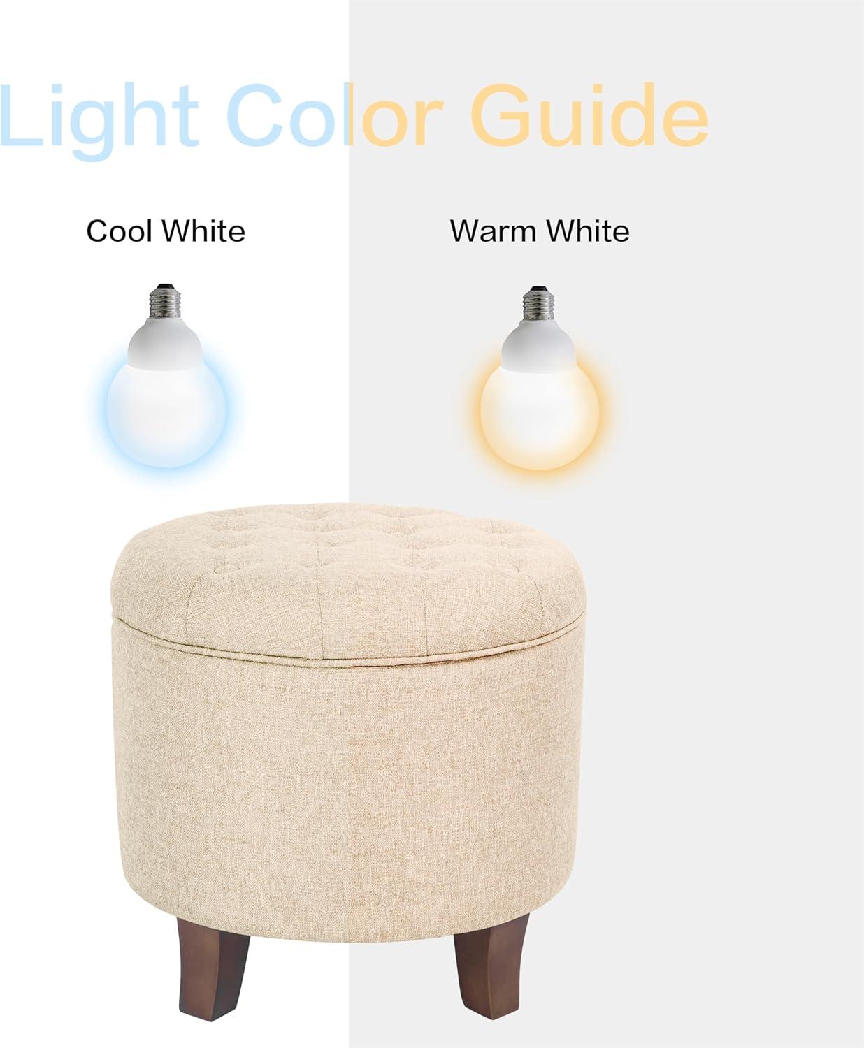 imageHomepop Home Decor Upholstered Round Velvet Tufted Foot Rest Ottoman Ottoman with Storage for Living Room amp Bedroom Decorative Home Furniture Burgundy SmallLight Brown