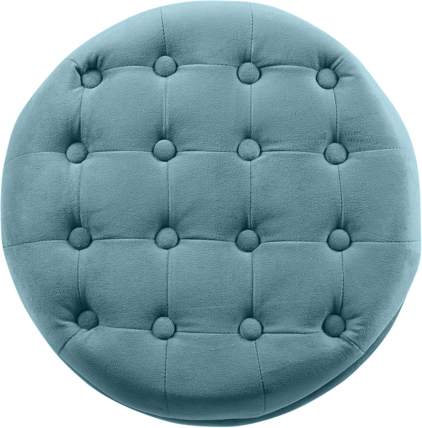 imageHomepop Home Decor Upholstered Round Velvet Tufted Foot Rest Ottoman Ottoman with Storage for Living Room amp Bedroom Decorative Home Furniture Burgundy SmallTeal