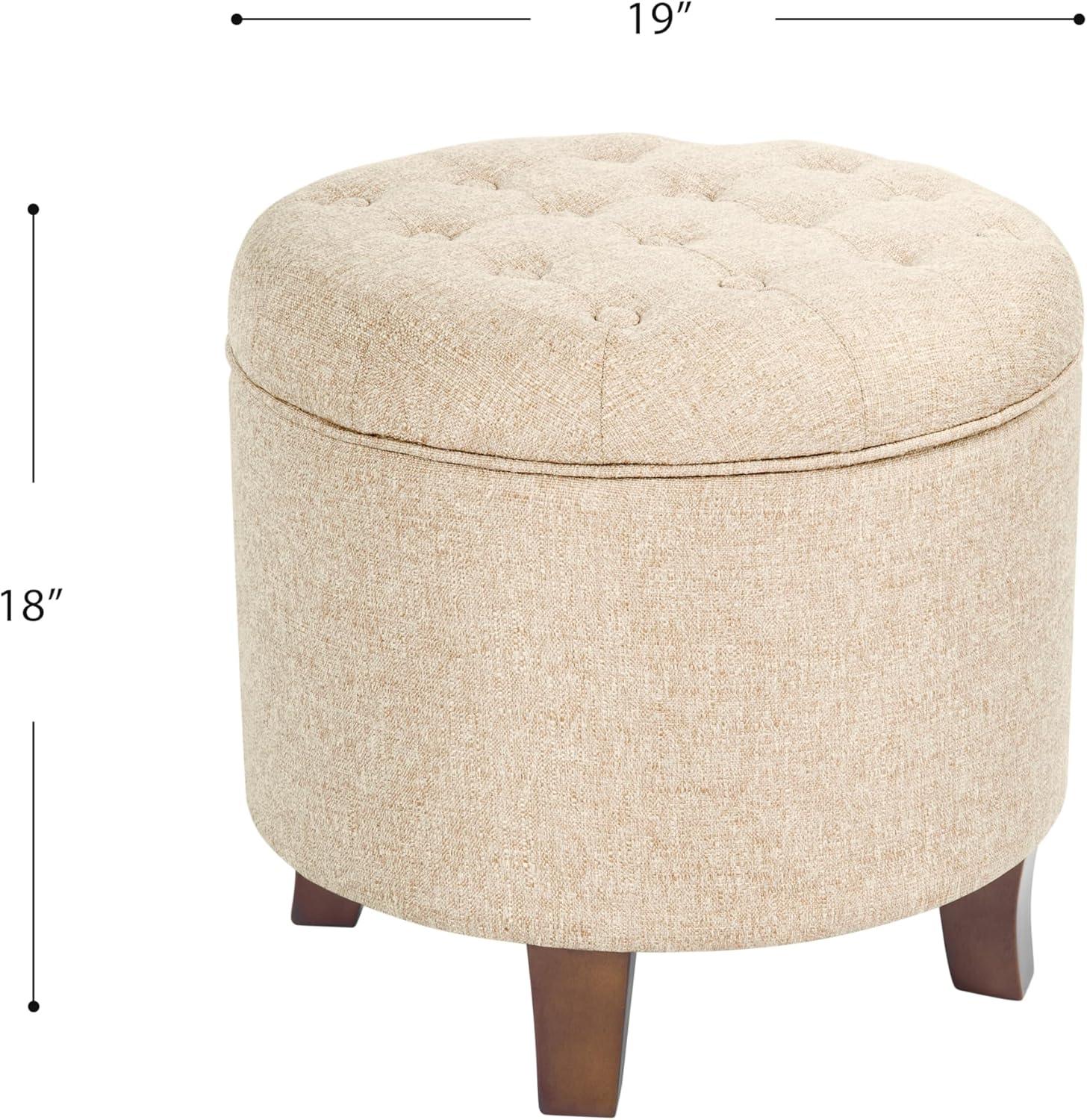imageHomepop Home Decor Upholstered Round Velvet Tufted Foot Rest Ottoman Ottoman with Storage for Living Room amp Bedroom Decorative Home Furniture Burgundy SmallLight Brown