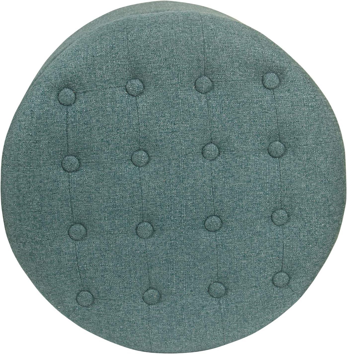 imageHomepop Home Decor Upholstered Round Velvet Tufted Foot Rest Ottoman Ottoman with Storage for Living Room amp Bedroom Decorative Home Furniture Burgundy SmallTeal Woven