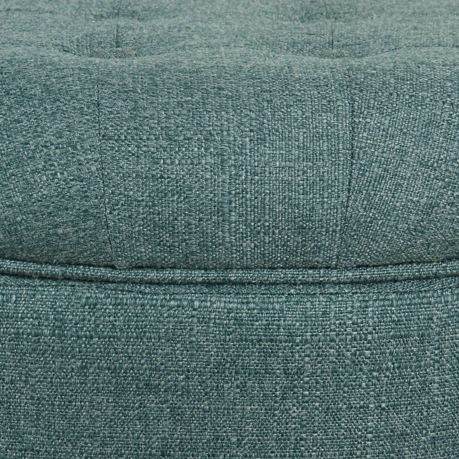 imageHomepop Home Decor Upholstered Round Velvet Tufted Foot Rest Ottoman Ottoman with Storage for Living Room amp Bedroom Decorative Home Furniture Burgundy SmallTeal Woven