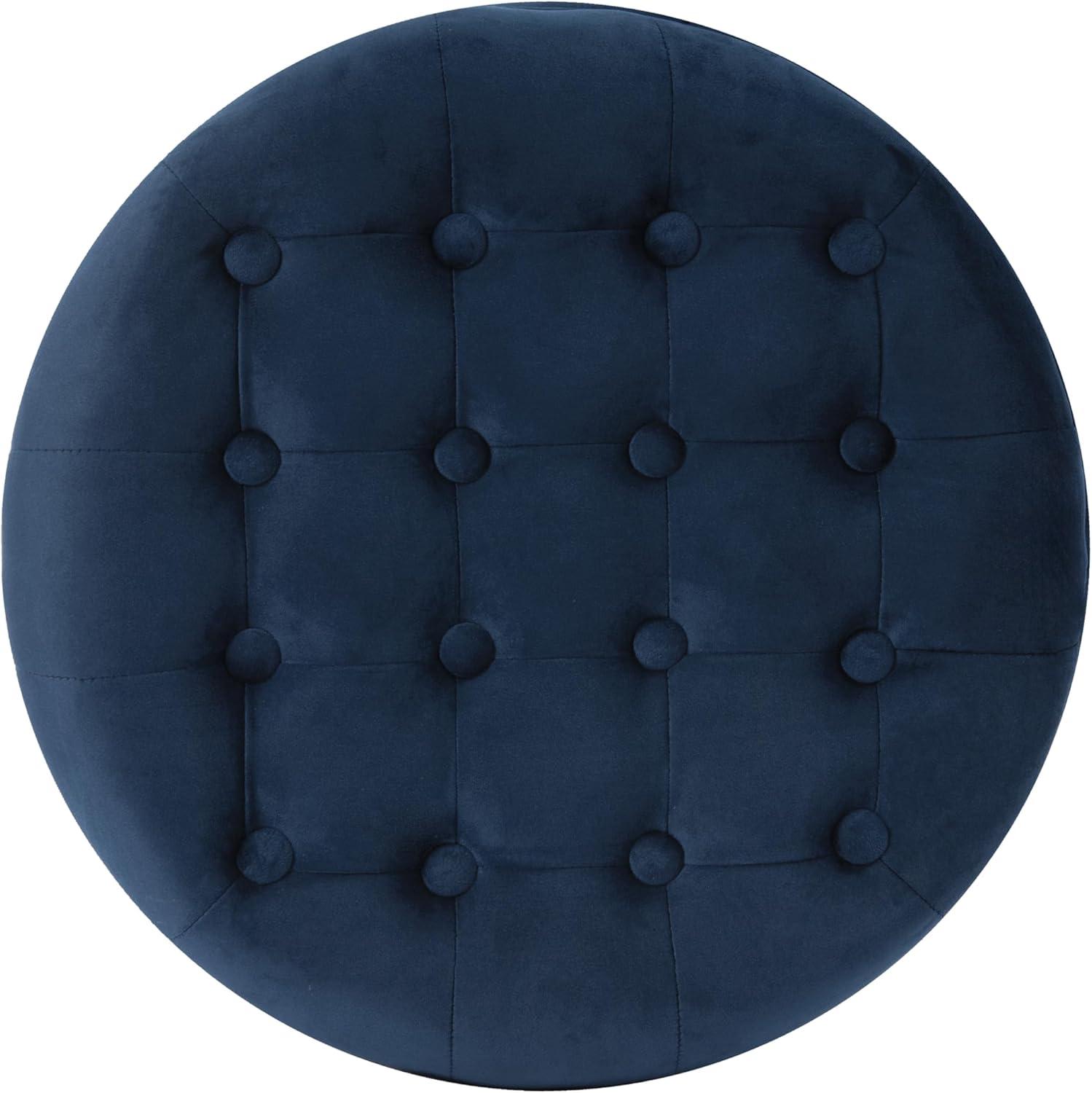 imageHomepop Home Decor Upholstered Round Velvet Tufted Foot Rest Ottoman Ottoman with Storage for Living Room amp Bedroom Decorative Home Furniture Burgundy SmallNavy