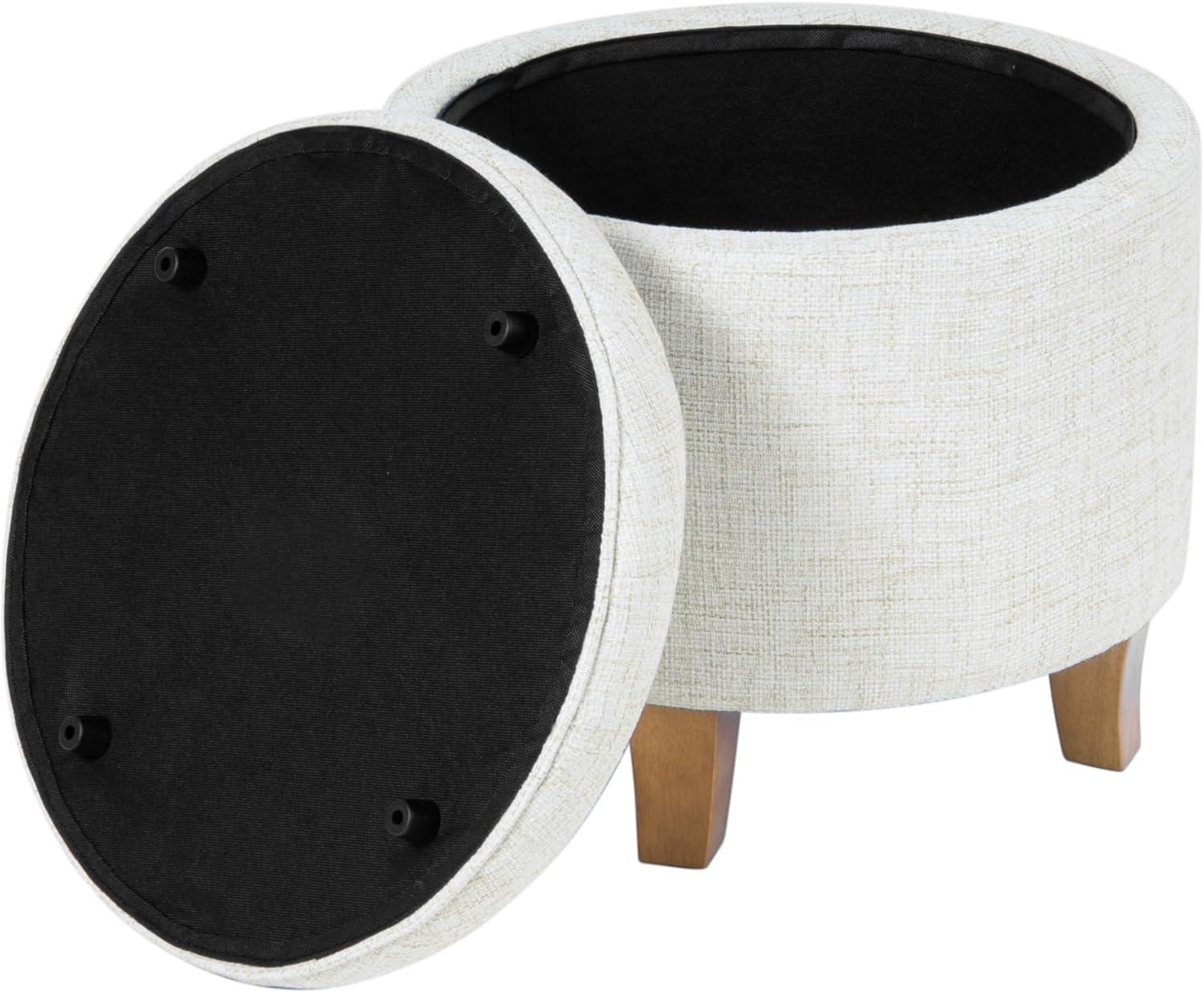 imageHomepop Home Decor Upholstered Round Velvet Tufted Foot Rest Ottoman Ottoman with Storage for Living Room amp Bedroom Decorative Home Furniture Burgundy SmallCream Textured Solid