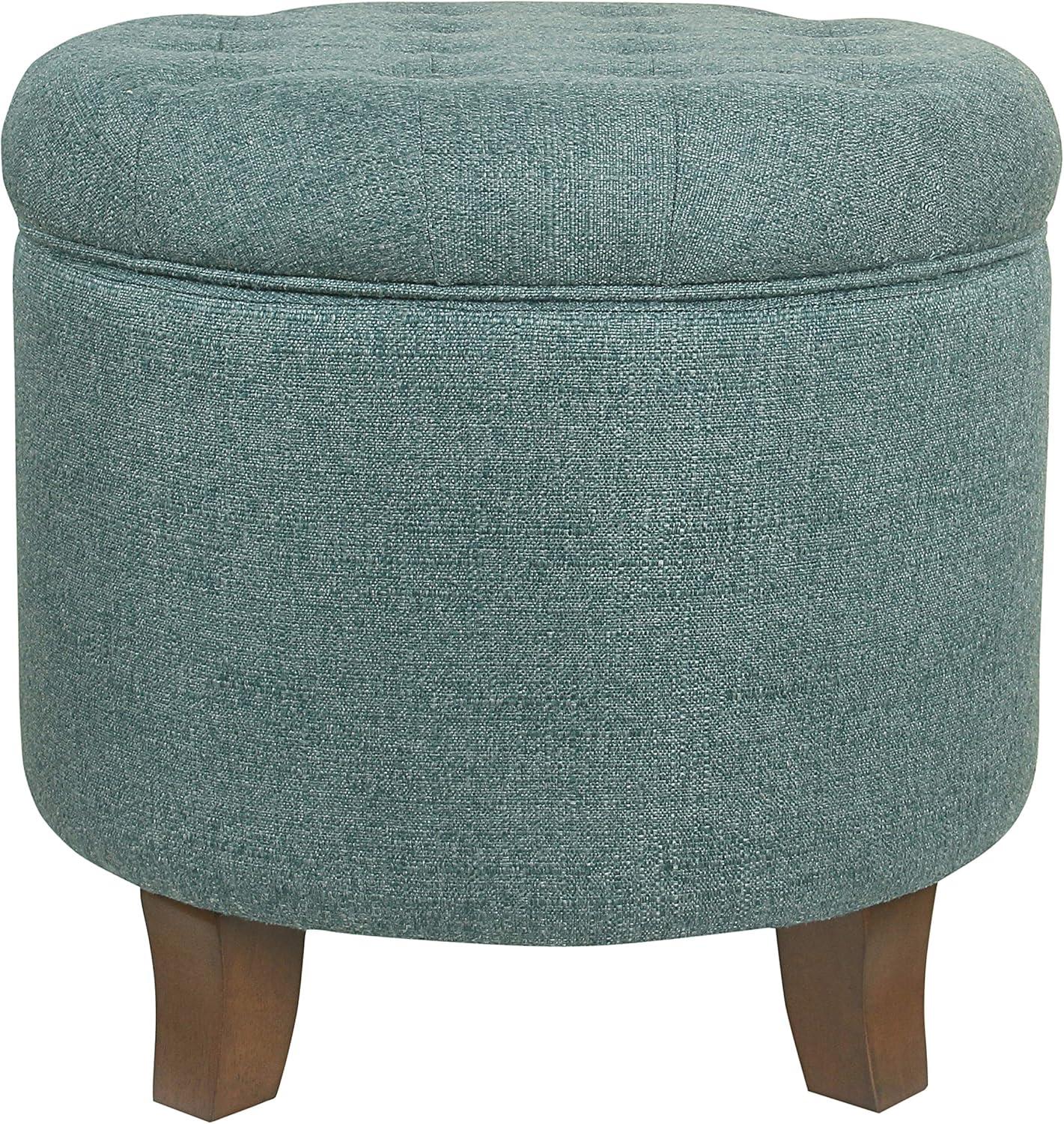 imageHomepop Home Decor Upholstered Round Velvet Tufted Foot Rest Ottoman Ottoman with Storage for Living Room amp Bedroom Decorative Home Furniture Burgundy SmallTeal Woven