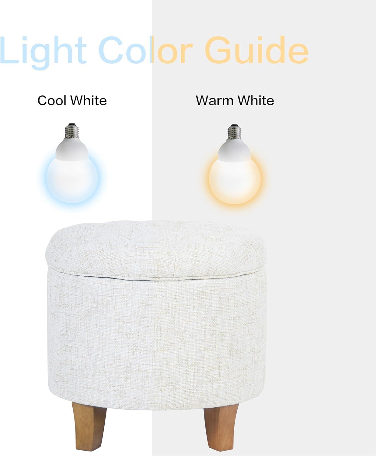 imageHomepop Home Decor Upholstered Round Velvet Tufted Foot Rest Ottoman Ottoman with Storage for Living Room amp Bedroom Decorative Home Furniture Burgundy SmallCream Textured Solid