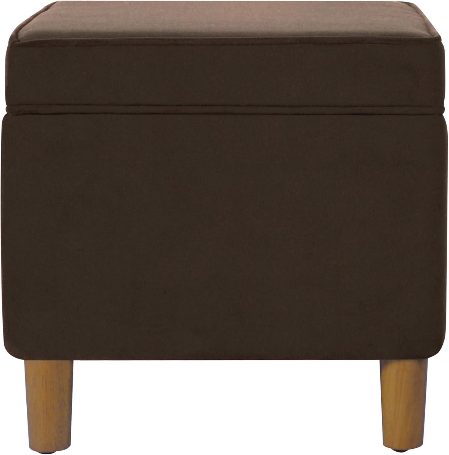 imageHomepop Home Decor K7646A862 Upholstered Modern Rectangular Storage Ottoman Hinged Lid Ottoman with Storage for Living Room amp Bedroom Antiqued Ebony CreamChocolate Brown Velvet